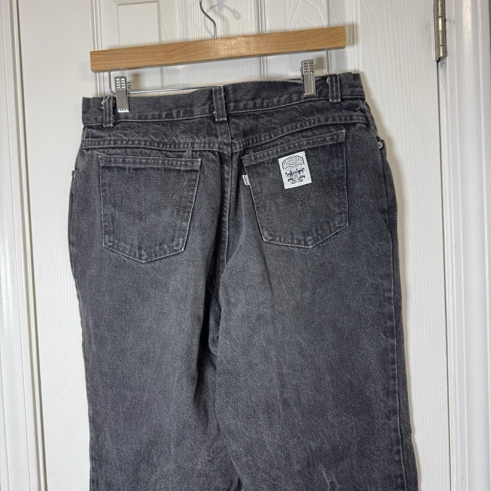Levis 554 Womens White Tab Mom Jeans Gray‎ High Rise Relaxed Tapered USA 32x31